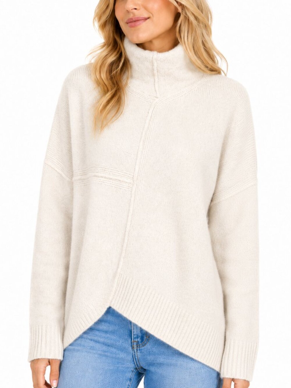 ALL SAINTS Lock Roll Asymmetrical Jumper/Sweater EUC